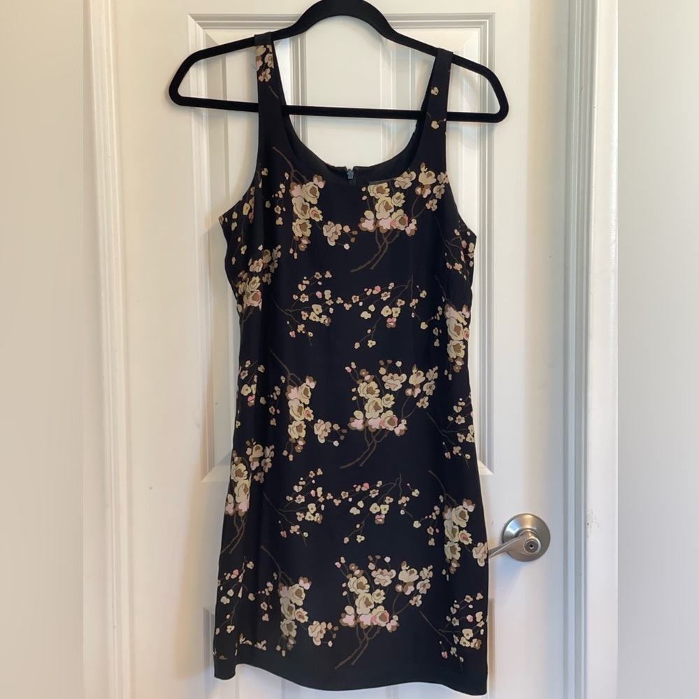 Banana Republic Black/Flower Printed Cocktail dress